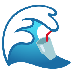 water wave and cup with straw