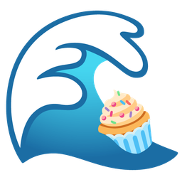 water wave and cupcake