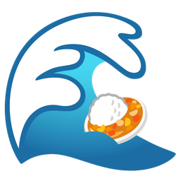 water wave and curry rice