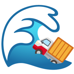 water wave and delivery truck