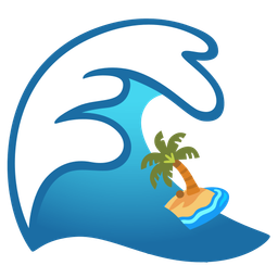 water wave and desert island