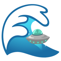 water wave and flying saucer