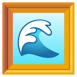 water wave and framed picture