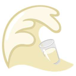 water wave and glass of milk