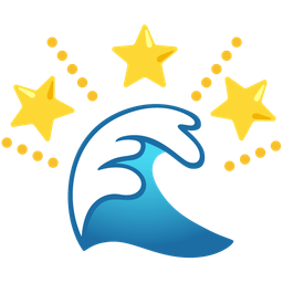 water wave and glowing star