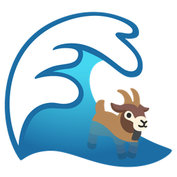 water wave and goat