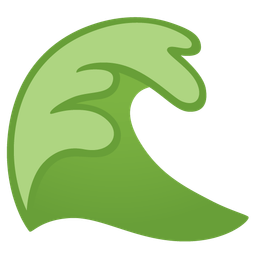 water wave and green heart