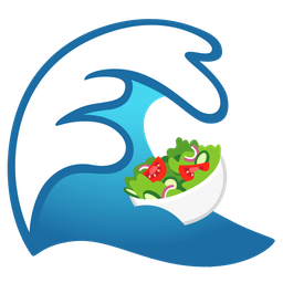 water wave and green salad