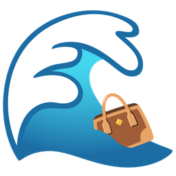 water wave and handbag