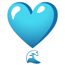 water wave and heart exclamation
