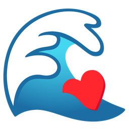 water wave and heart suit