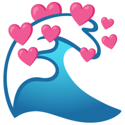 water wave and heart with arrow