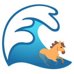 water wave and horse