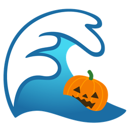 water wave and jack-o-lantern