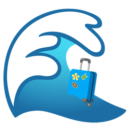 water wave and luggage