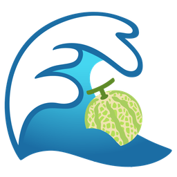 water wave and melon