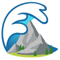 water wave and mountain