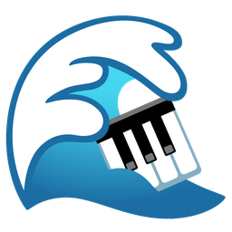 water wave and musical keyboard
