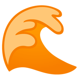 water wave and orange heart