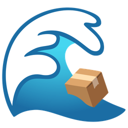 water wave and package