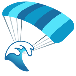 water wave and parachute