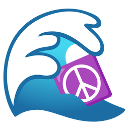 water wave and peace symbol