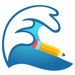 water wave and pencil