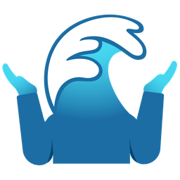 water wave and person shrugging