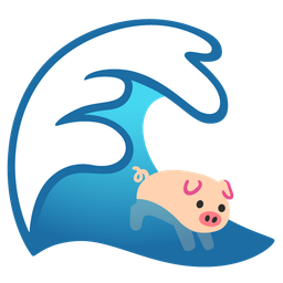 water wave and pig face