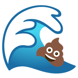 water wave and pile of poo