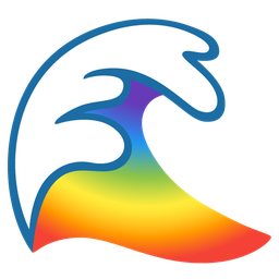 water wave and rainbow