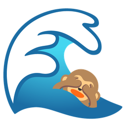 water wave and see-no-evil monkey