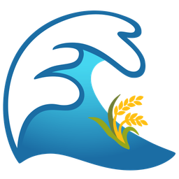 water wave and sheaf of rice