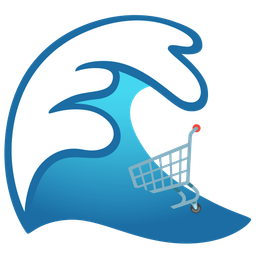 water wave and shopping cart