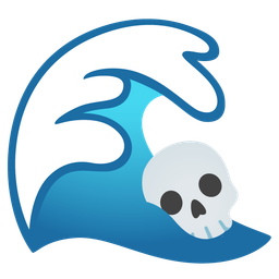 water wave and skull