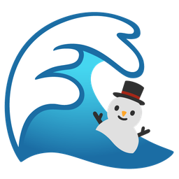 water wave and snowman without snow