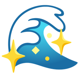 water wave and sparkling heart