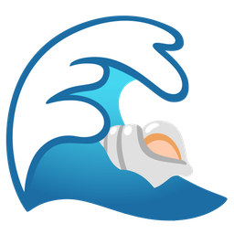 water wave and spiral shell