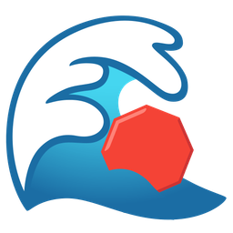 water wave and stop sign