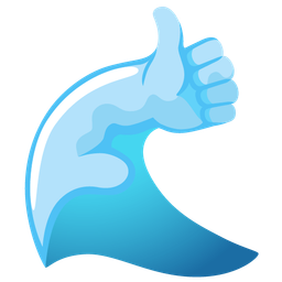 water wave and thumbs up