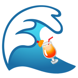 water wave and tropical drink