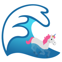 water wave and unicorn