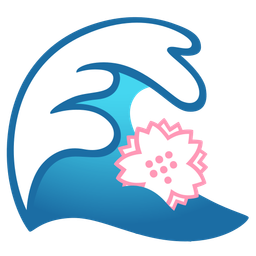 water wave and white flower