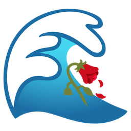 water wave and wilted flower