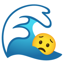 water wave and worried face