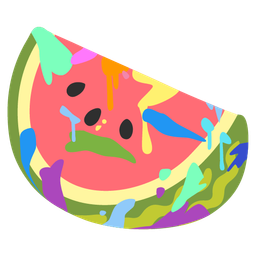 watermelon and artist palette