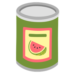 watermelon and canned food