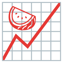 watermelon and chart increasing