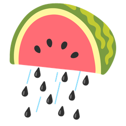 watermelon and cloud with rain