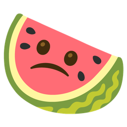 watermelon and confused face